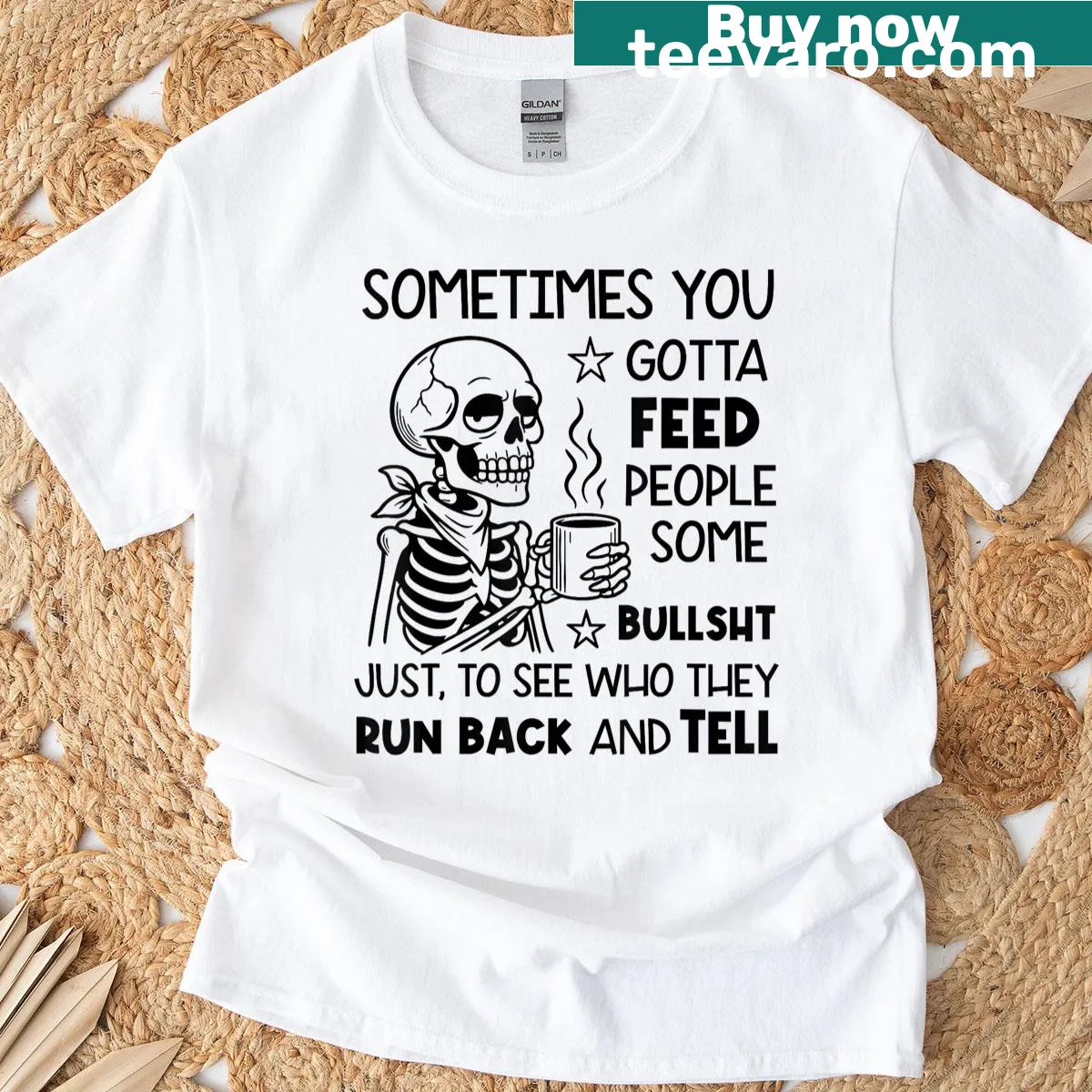 Sarcastic graphic T-shirt with humorous text — on a men's t-shirt