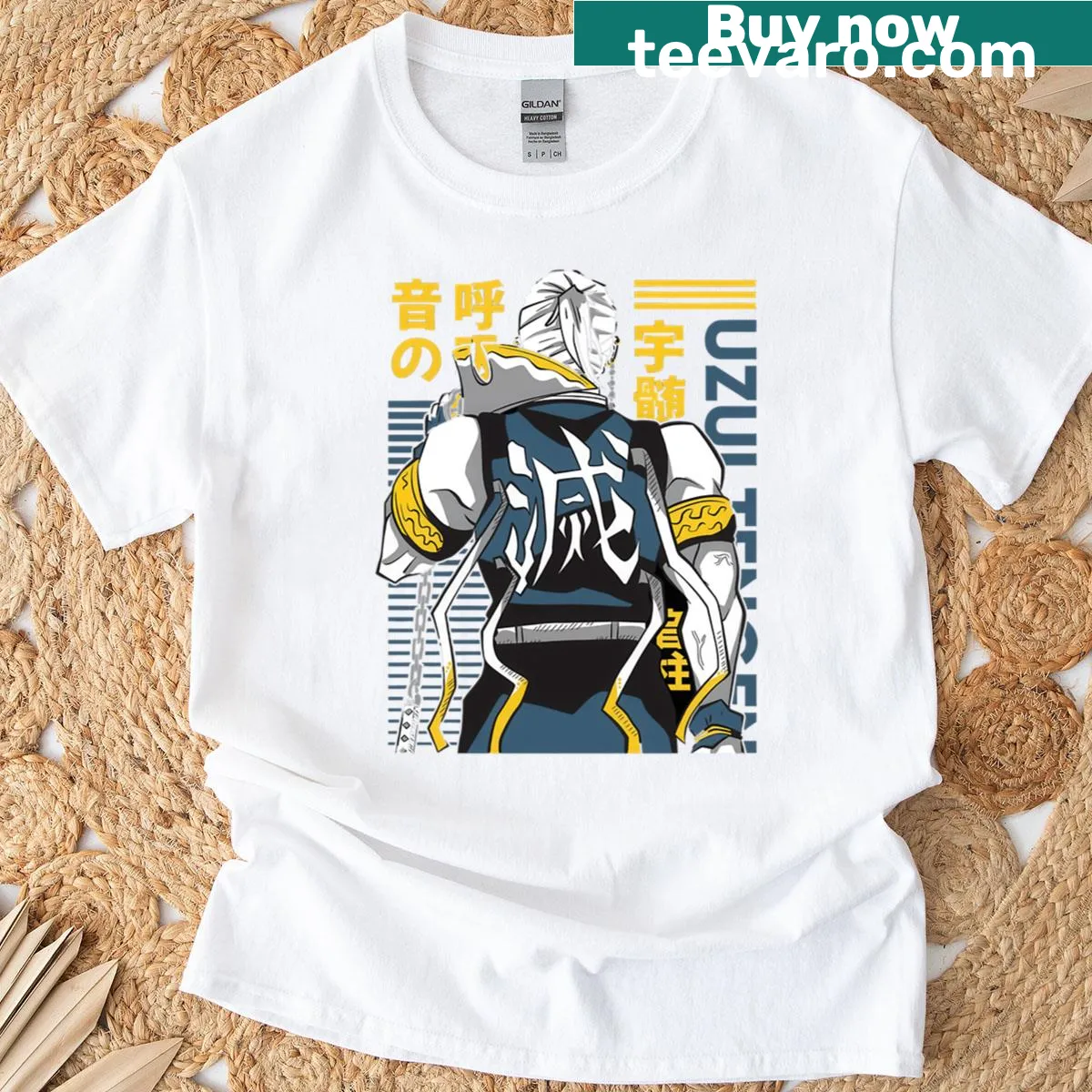 T-shirt featuring the Sound Hashira with intricate illustration — on a men's t-shirt