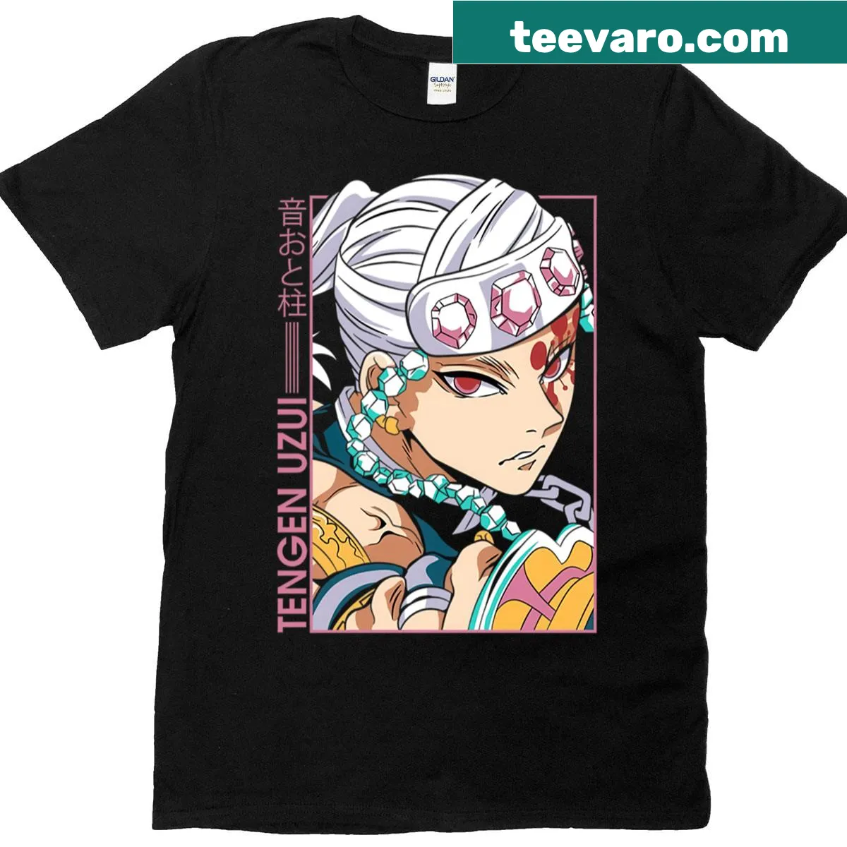 Illustrated Sound Hashira character design t-shirt — on a men's t-shirt