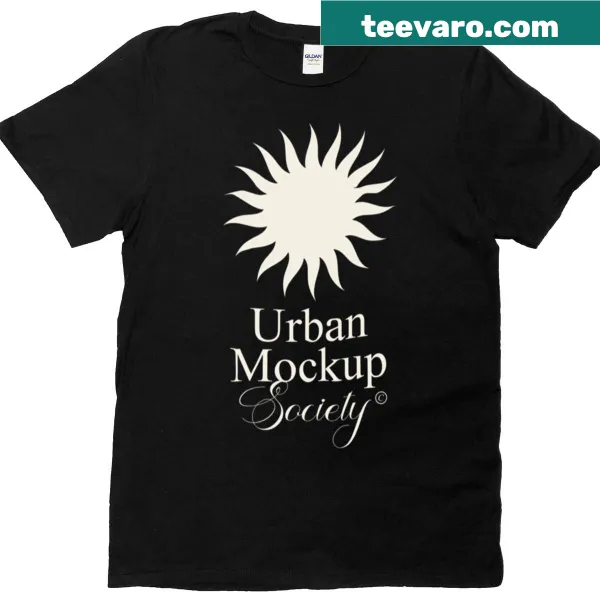 Minimalist T-shirt with a sunburst logo