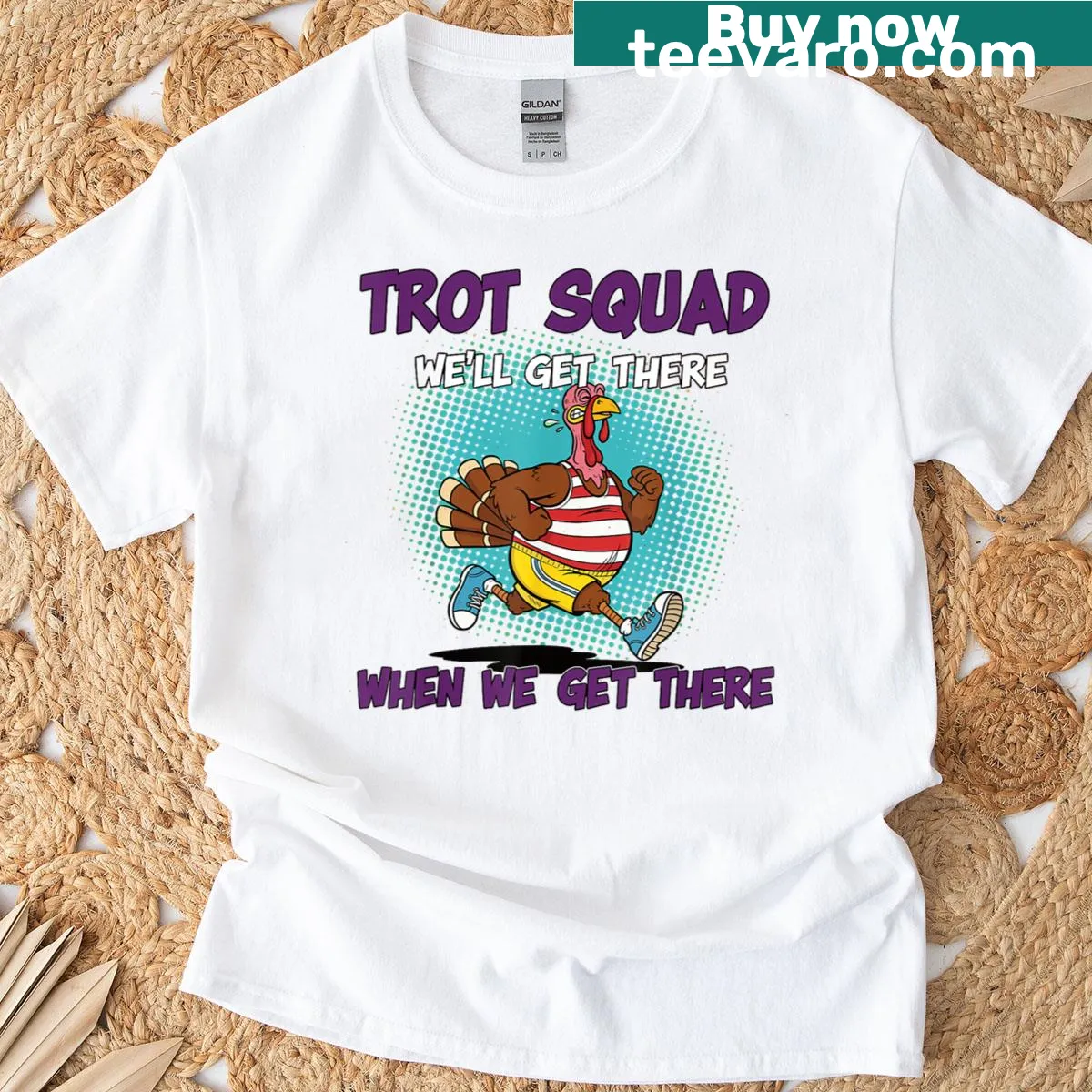 Funny turkey race graphic on a vintage-style T-shirt — on a men's t-shirt