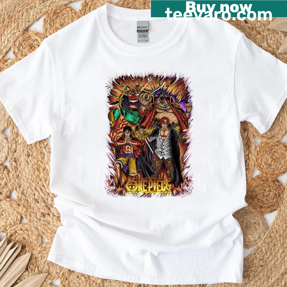 T-shirt depicting The Beast and The Emperor in imaginative illustration — on a men's t-shirt