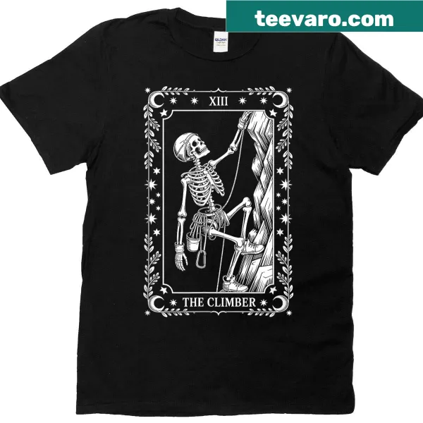 Creative design featuring a climber with tarot card elements