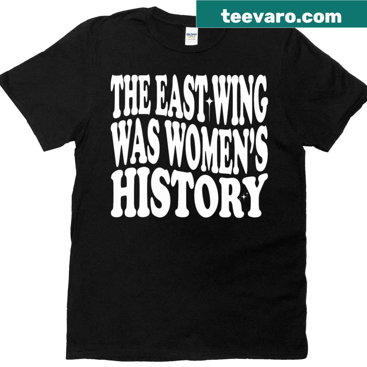 Feminist statement tee celebrating women's history with bold typography — on a men's t-shirt