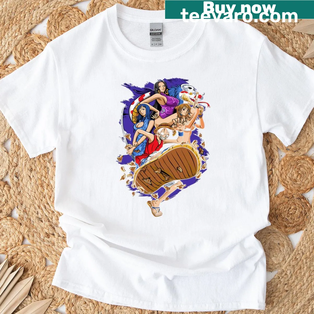 T-shirt honoring the fearless women of the Straw Hat Crew from anime — on a men's t-shirt