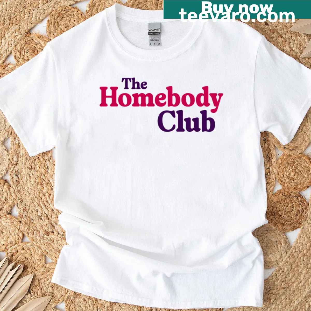Typography T-shirt for homebodies featuring The Homebody Club — on a men's t-shirt
