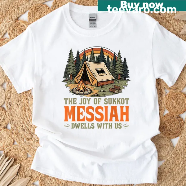Typography design celebrating the joy of Sukkot on a T-shirt