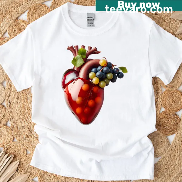 Hand-lettered oversized t-shirt with a vintage heart design