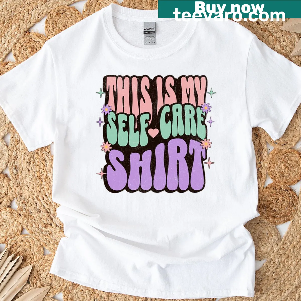 T-shirt with the phrase This Is My Self Care in inviting typography — on a men's t-shirt