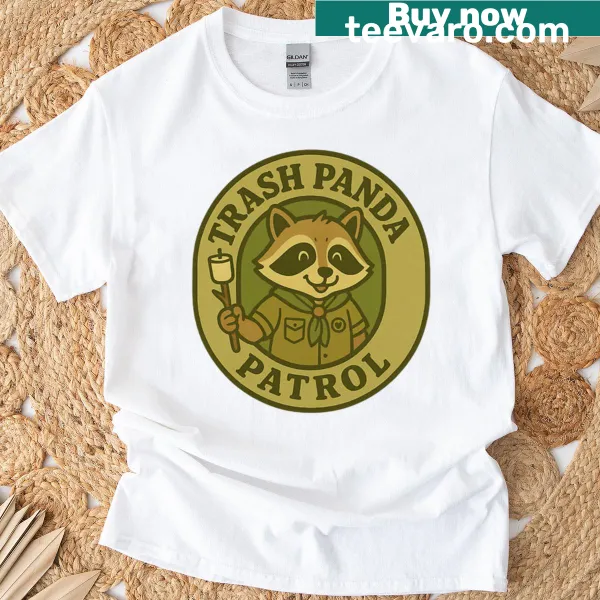 Vintage T-shirt featuring a raccoon scout graphic for wildlife lovers