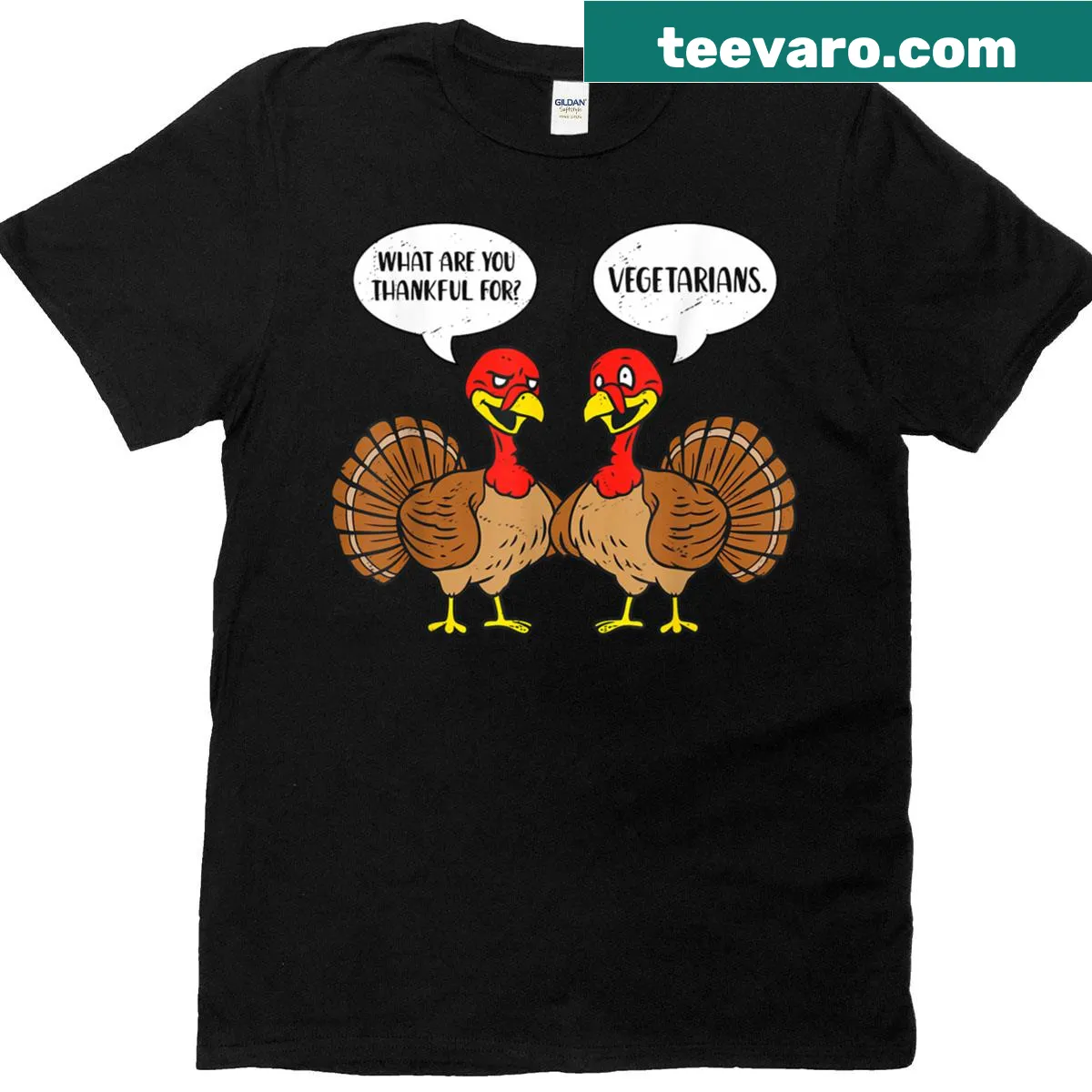Thanksgiving tee with a thankful turkey illustration for families — on a men's t-shirt