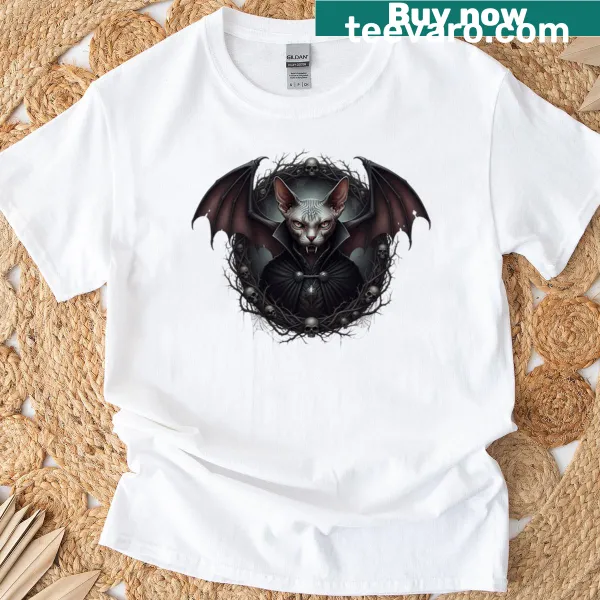 Vampire cat lord design on a stylish t-shirt