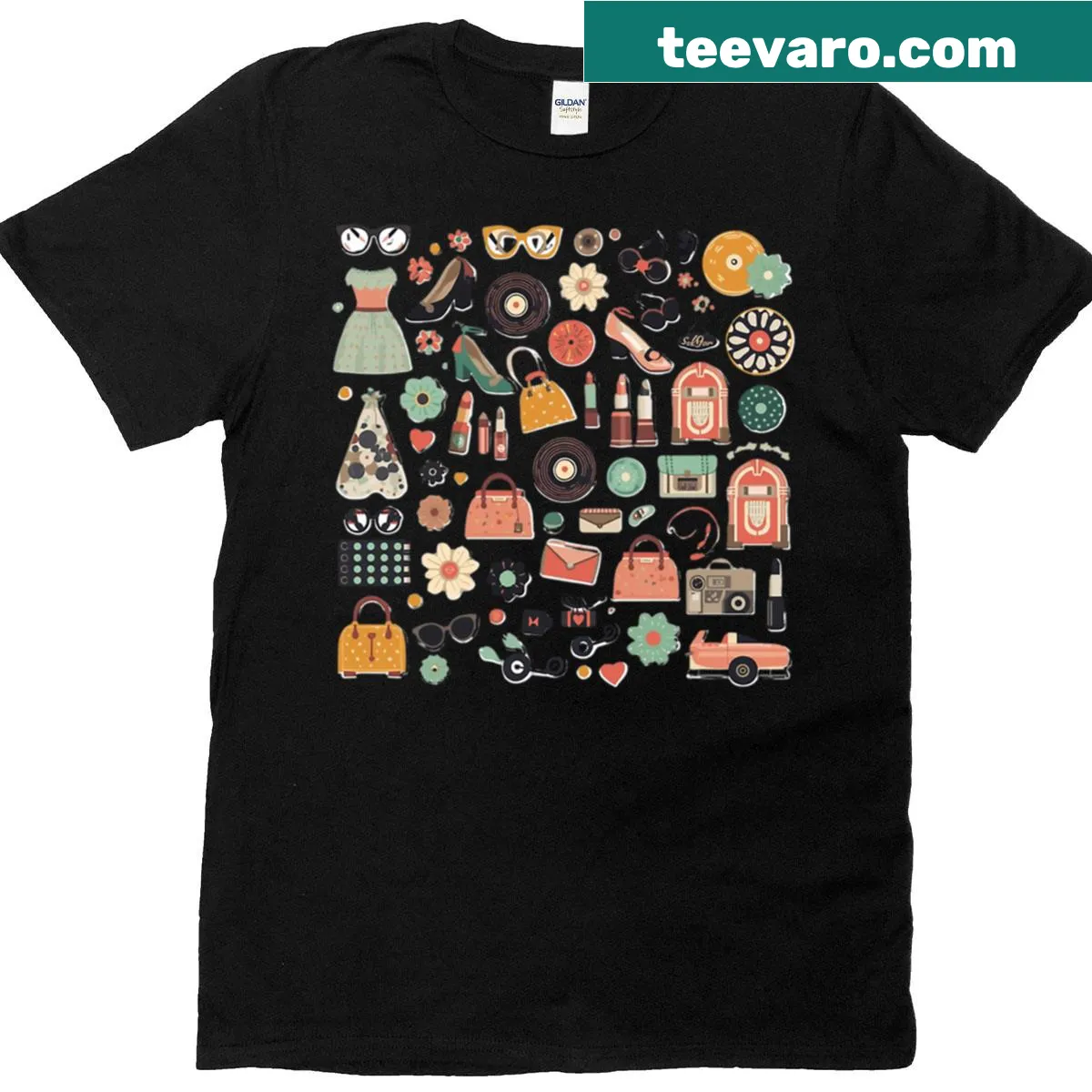 Retro fashion motifs from the 1950s on a T-shirt — on a men's t-shirt