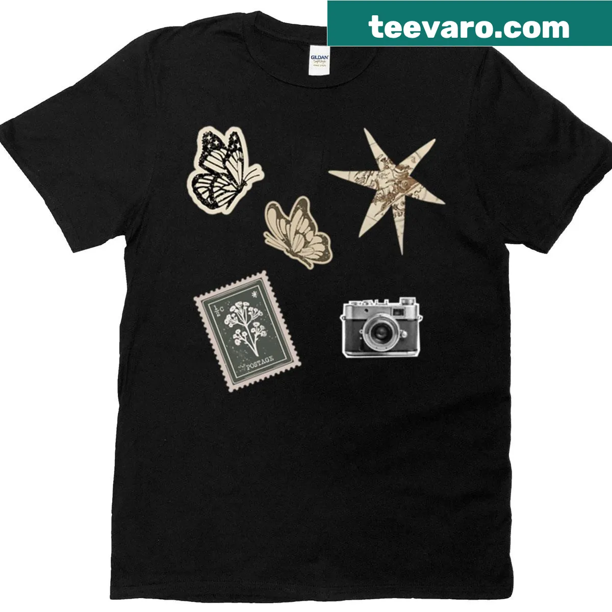 Vintage aesthetic T-shirt with retro graphics — on a men's t-shirt