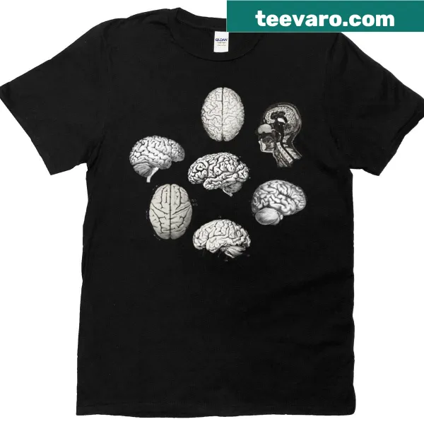 T-shirt featuring vintage brain anatomy illustrations