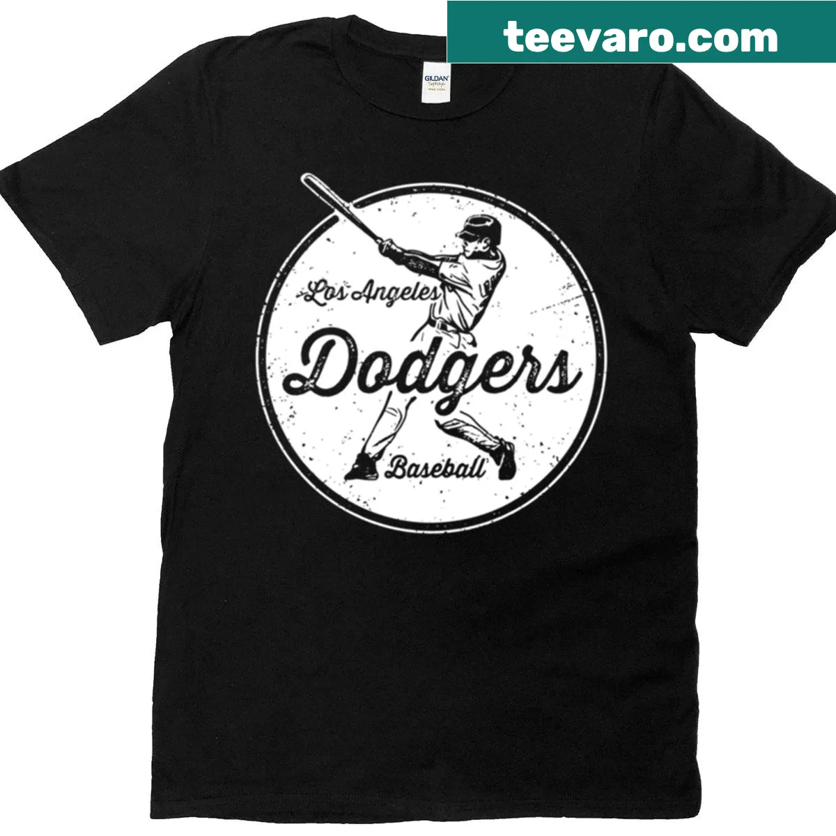 Vintage Dodgers logo t-shirt for baseball fans — on a men's t-shirt