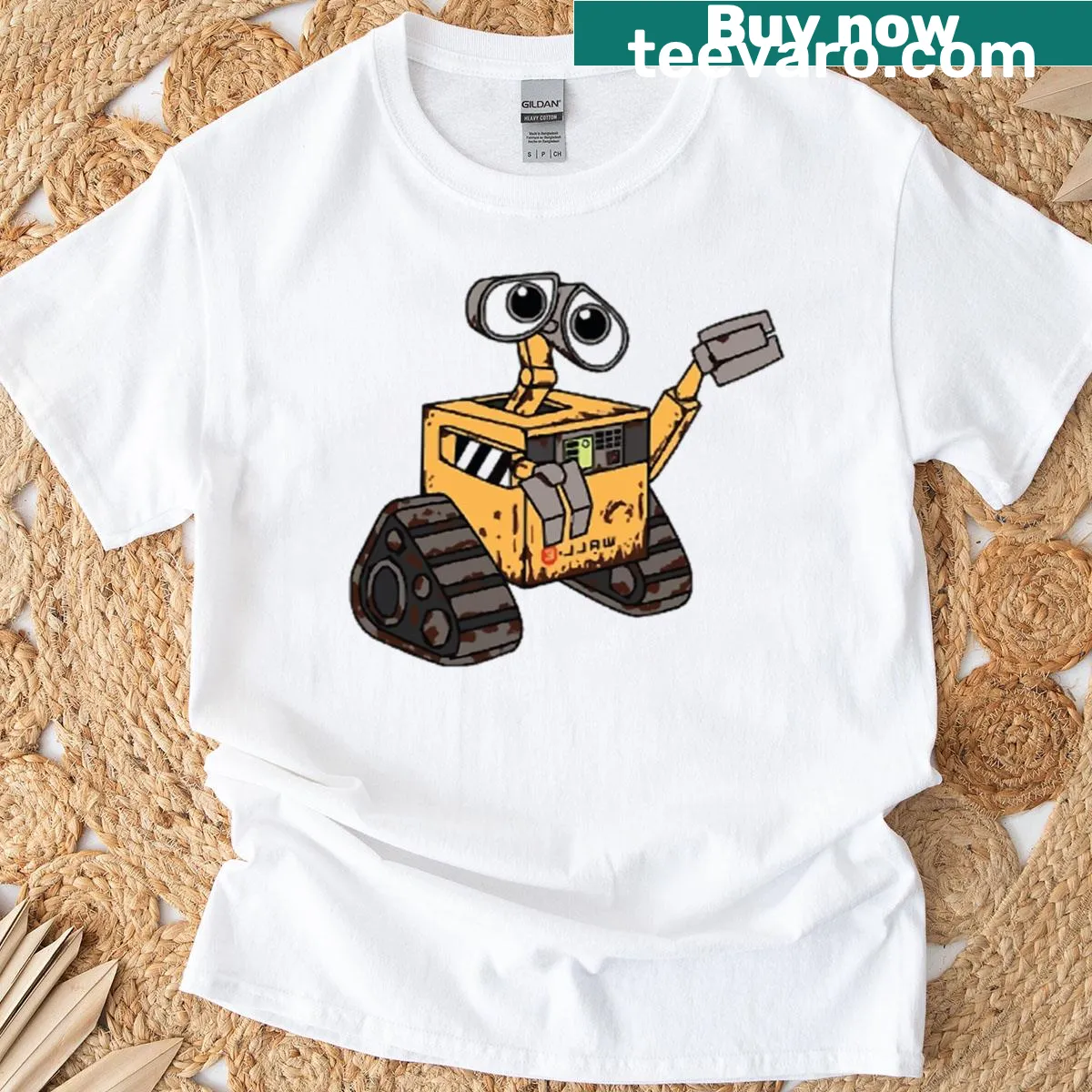 Wall-e cartoon design on a t-shirt — on a men's t-shirt