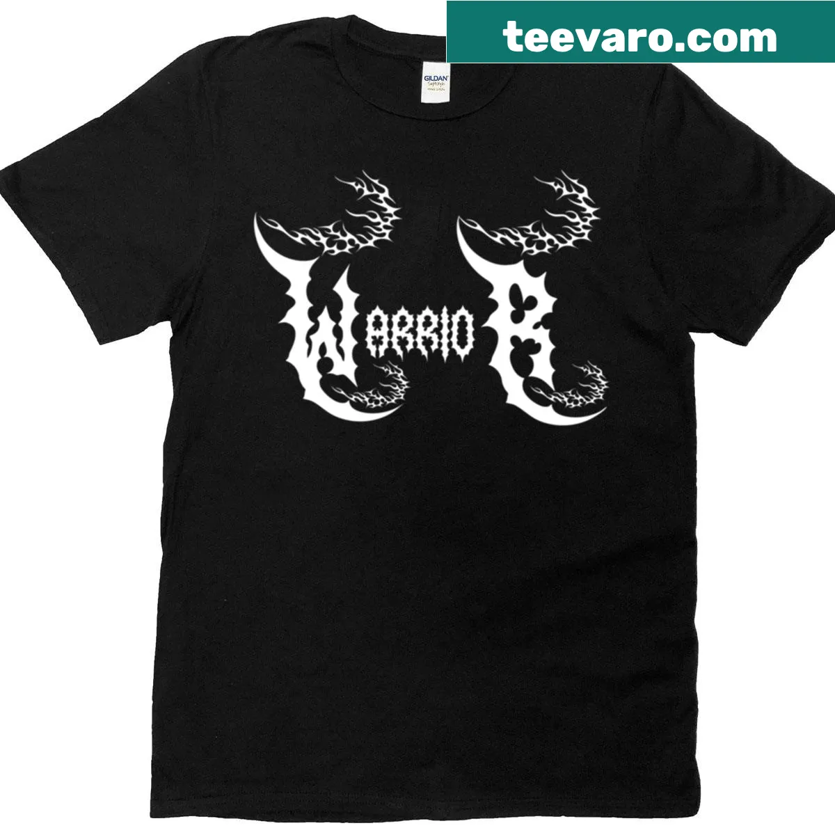 Tribal Warrior Hellfire gym design t-shirt — on a men's t-shirt