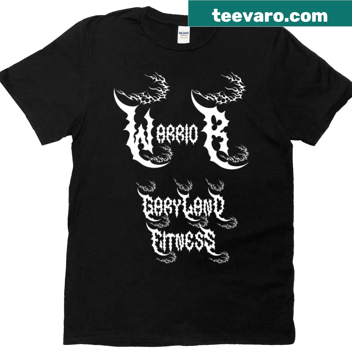 Bold dark tribal Warrior X graphic on a T-shirt — on a men's t-shirt