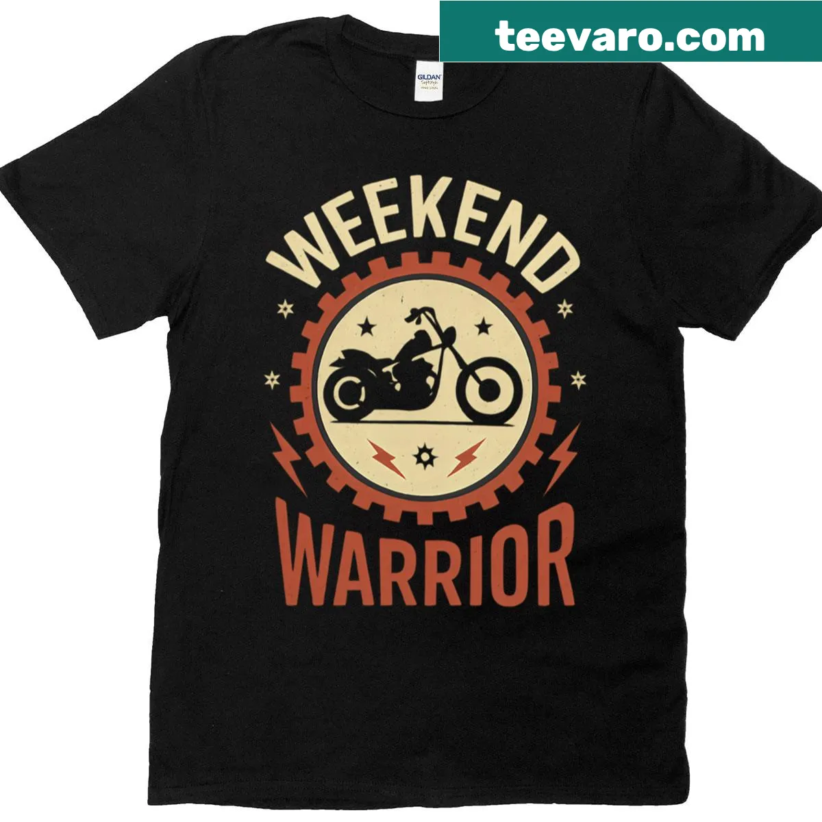 Typography centered 'Weekend Warrior' text design on a t-shirt. — on a men's t-shirt