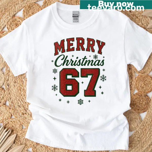 Merry Christmas graphic T-shirt designed for women