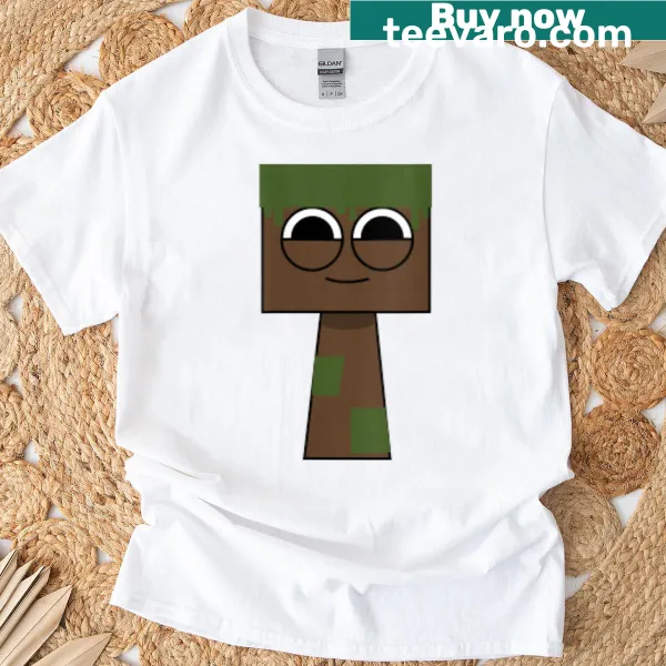 Funny typography graphic on T-shirt reading 'Mr Mine From Sprunki'
