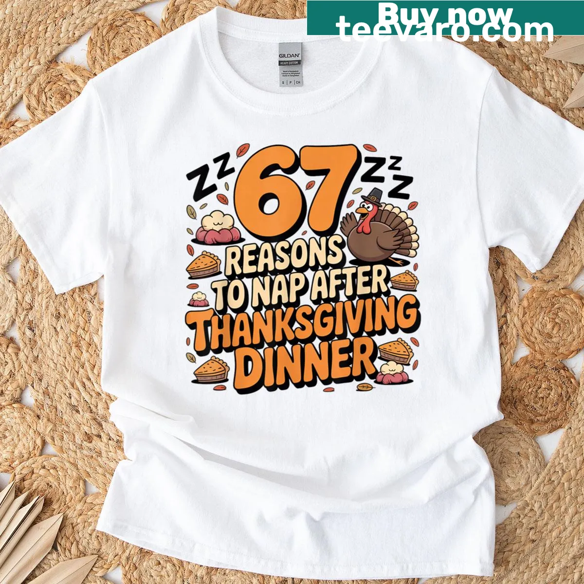 Funny Gen Alpha meme turkey graphic t-shirt for Thanksgiving — on a men's t-shirt