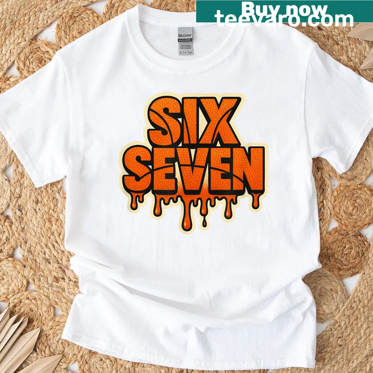 Cartoon-style basketball player T-shirt with ice cream drip design — on a men's t-shirt