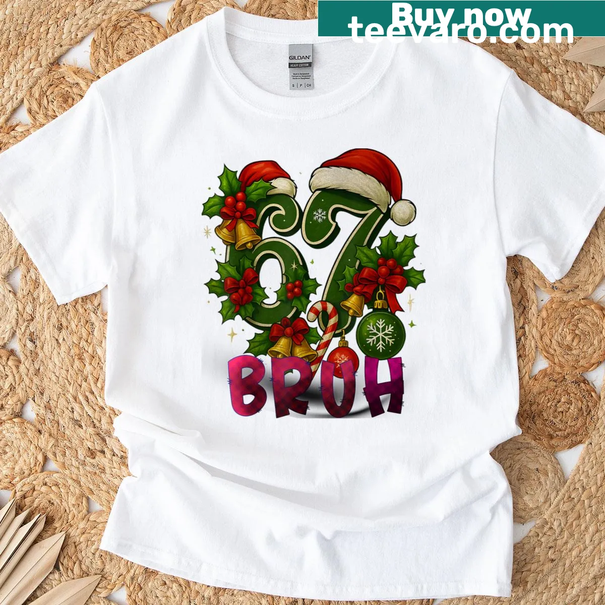 Funny Christmas kids T-shirt with meme and plaid design — on a men's t-shirt