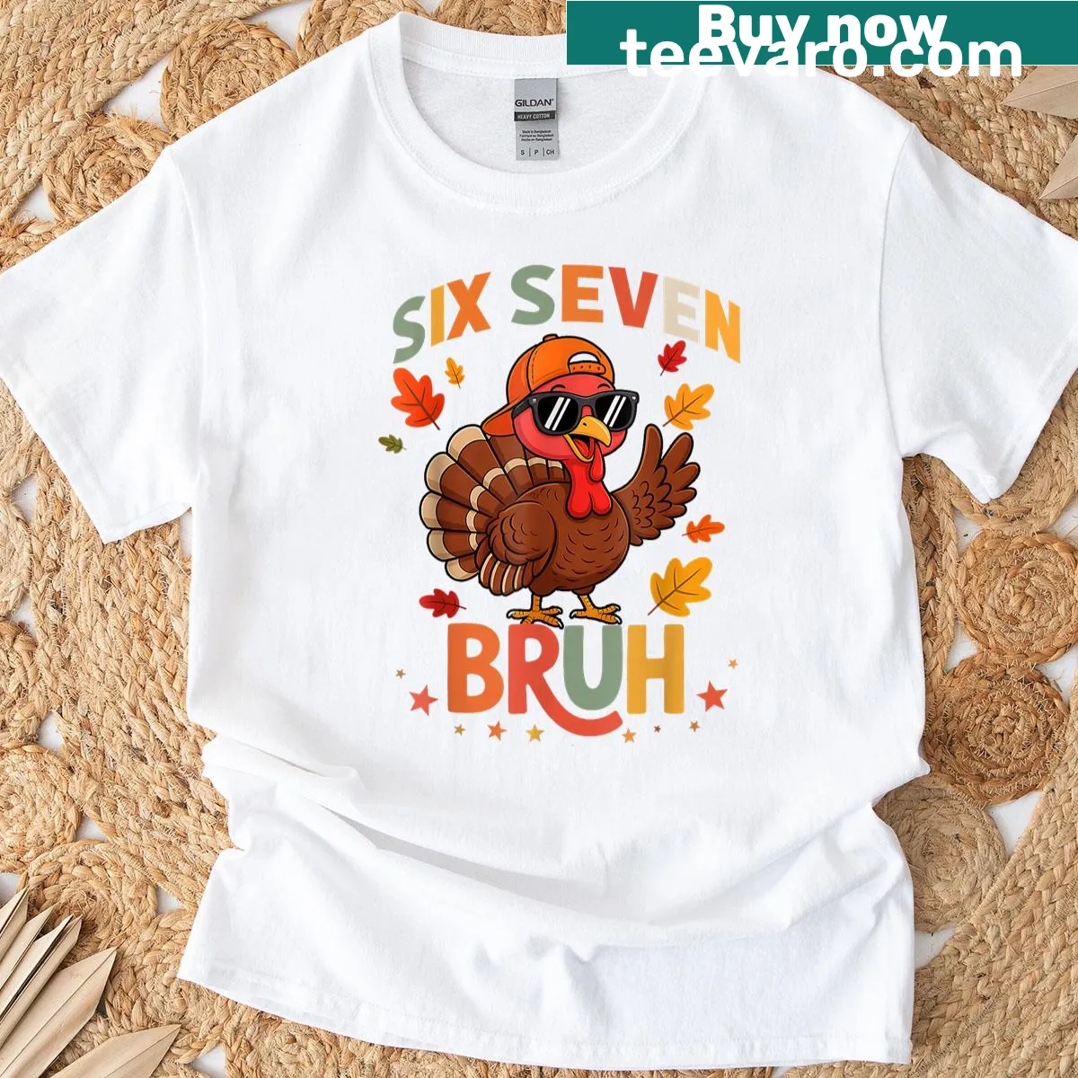 Thanksgiving T-shirt with a funny turkey design and meme text — on a men's t-shirt