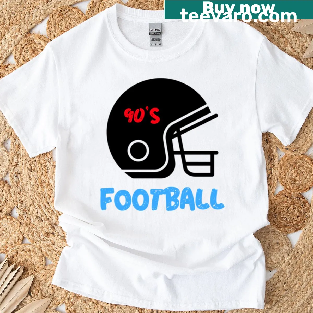 Vintage-style T-shirt celebrating 90s football revival — on a men's t-shirt