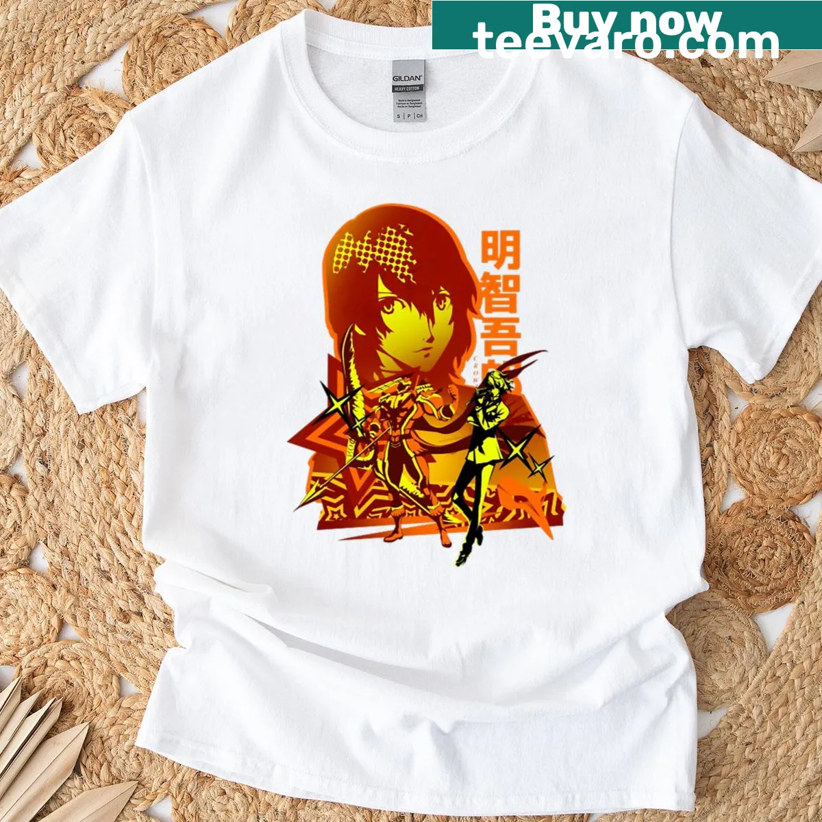 T-shirt with Akechi Code Name Crow graphic — on a men's t-shirt