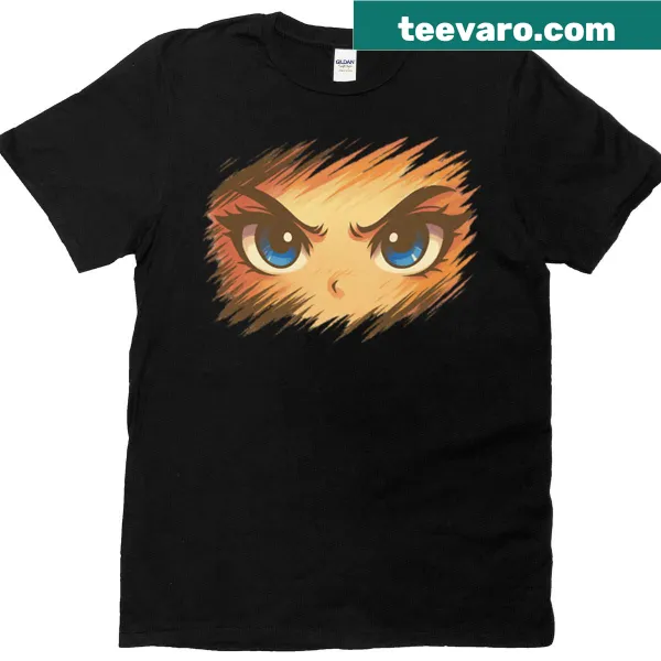 T-shirt featuring captivating anime eye illustrations