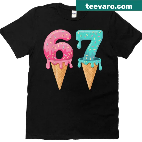 Funny summer baseball t-shirt with ice cream design