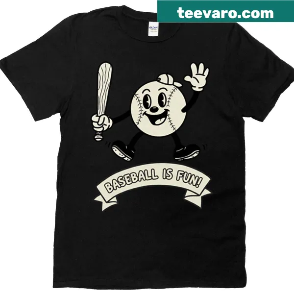 Playful 'Baseball Is Fun' typography on a T-shirt