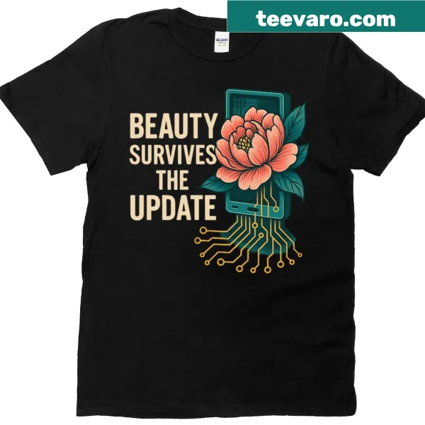 Surreal digital nature art t-shirt with inspirational message