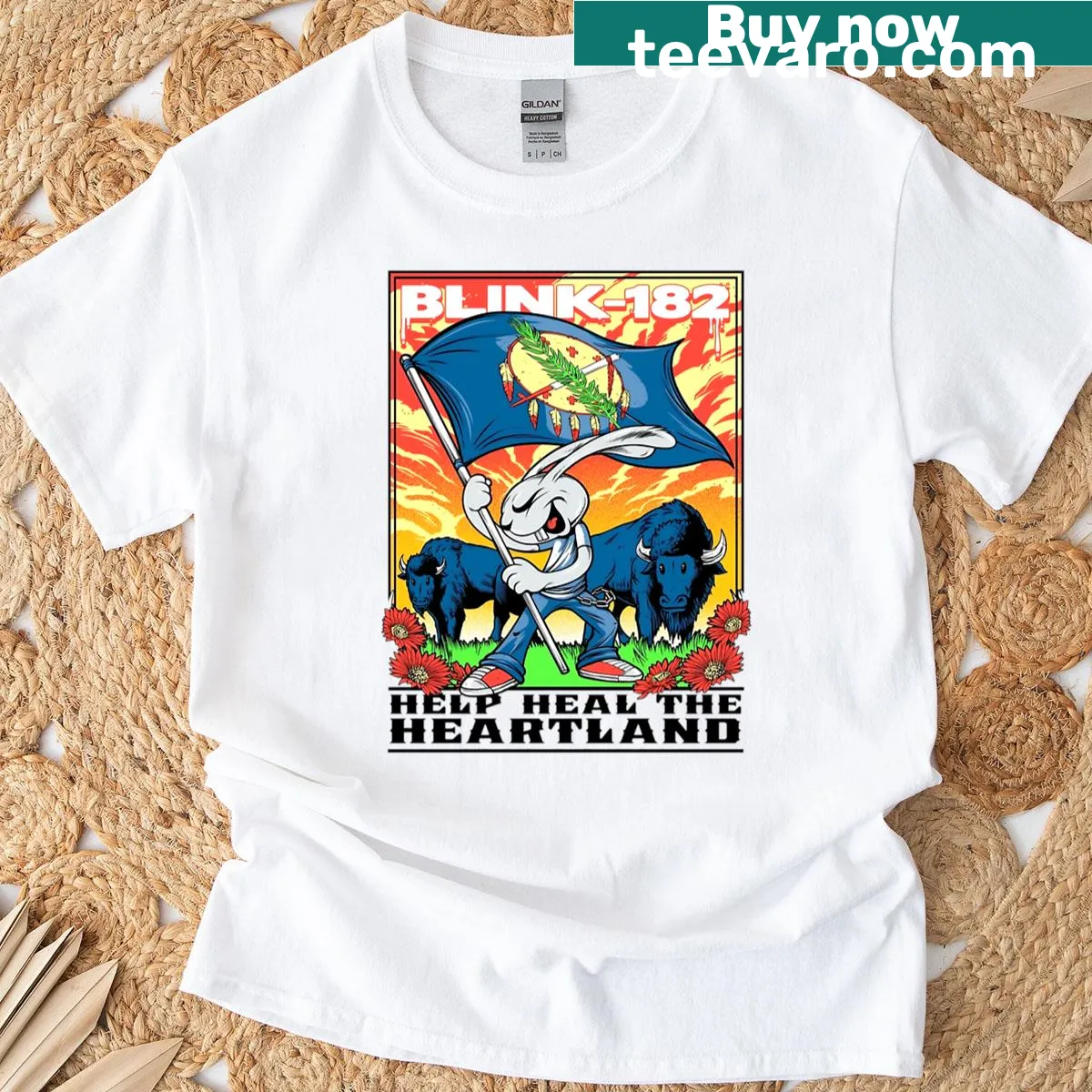 Vintage style Blink 182 graphic on T-shirt — on a men's t-shirt