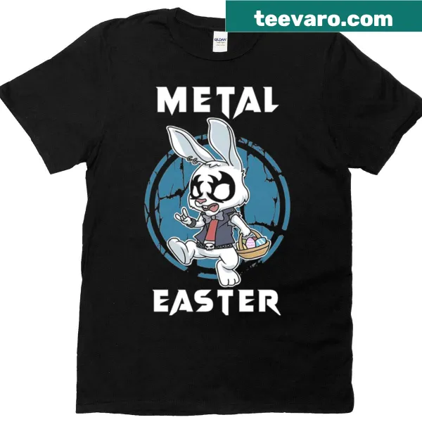 Cartoon Bunny Metal Easter T-shirt with fun design