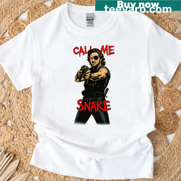 Whimsical snake graphic with 'Call Me Snake' text on t-shirt