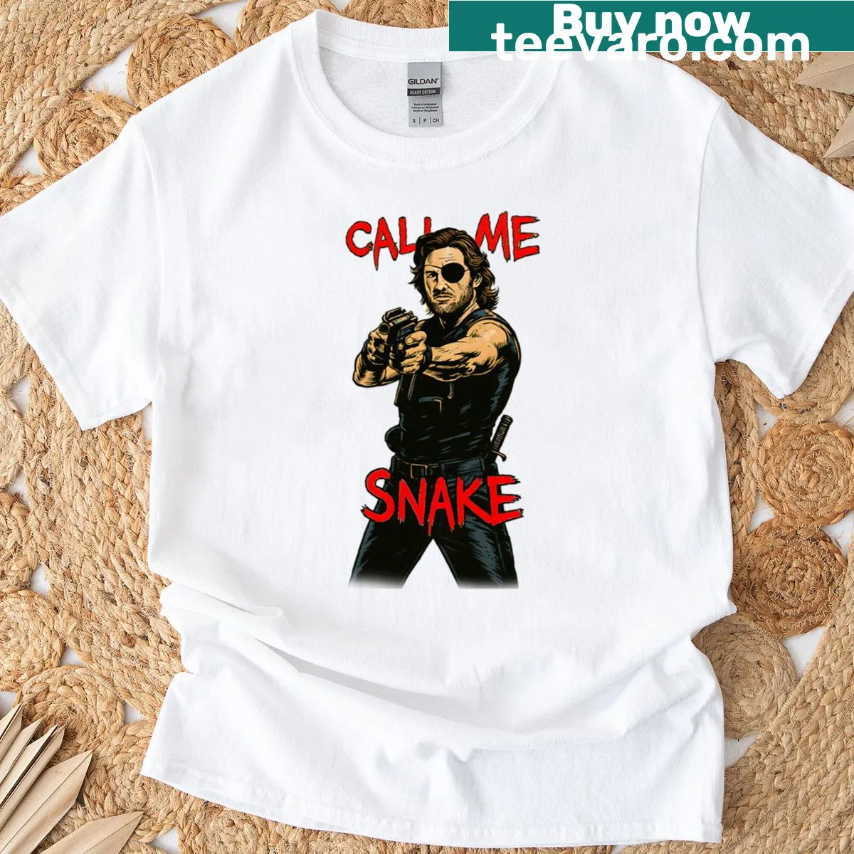 Whimsical snake graphic with 'Call Me Snake' text on t-shirt — on a men's t-shirt