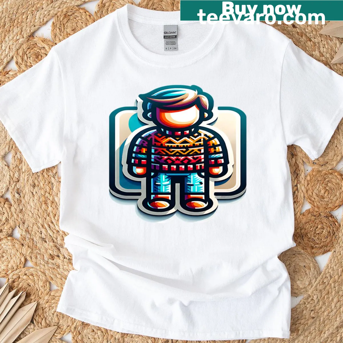 Cartoon Ziggy graphic T-shirt with a playful illustration of Ziggy — on a men's t-shirt