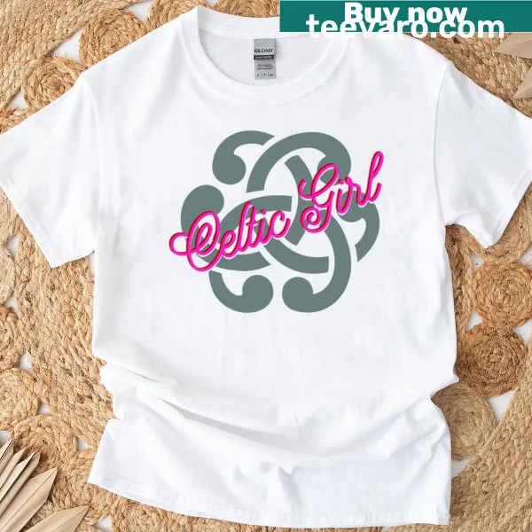Celtic design T-shirt celebrating Irish and Scottish heritage for girls