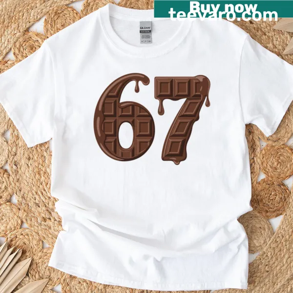 Chocolate dripping graphic T-shirt celebrating sweets
