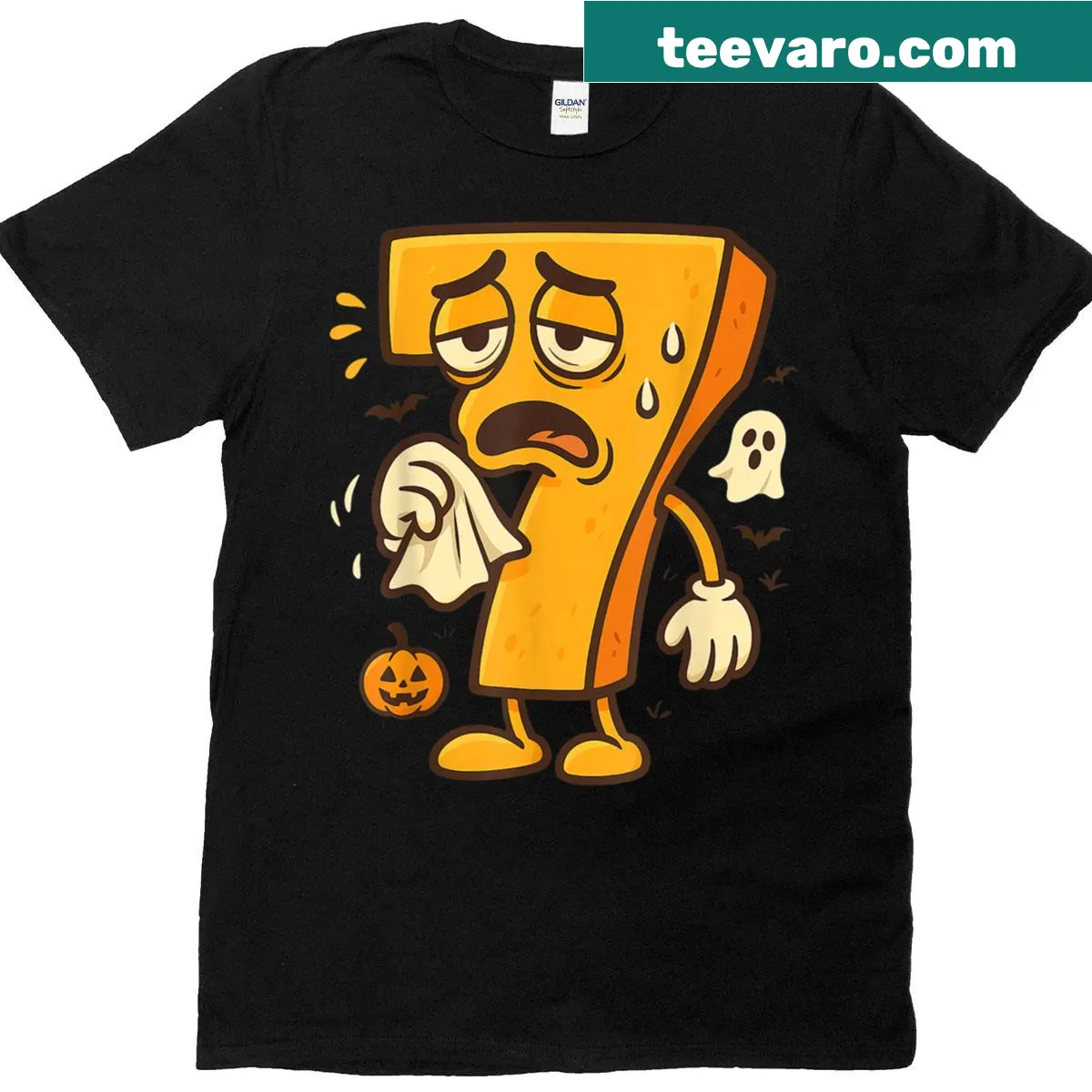 Funny Halloween meme shirt with cold sick theme for costume parties — on a men's t-shirt