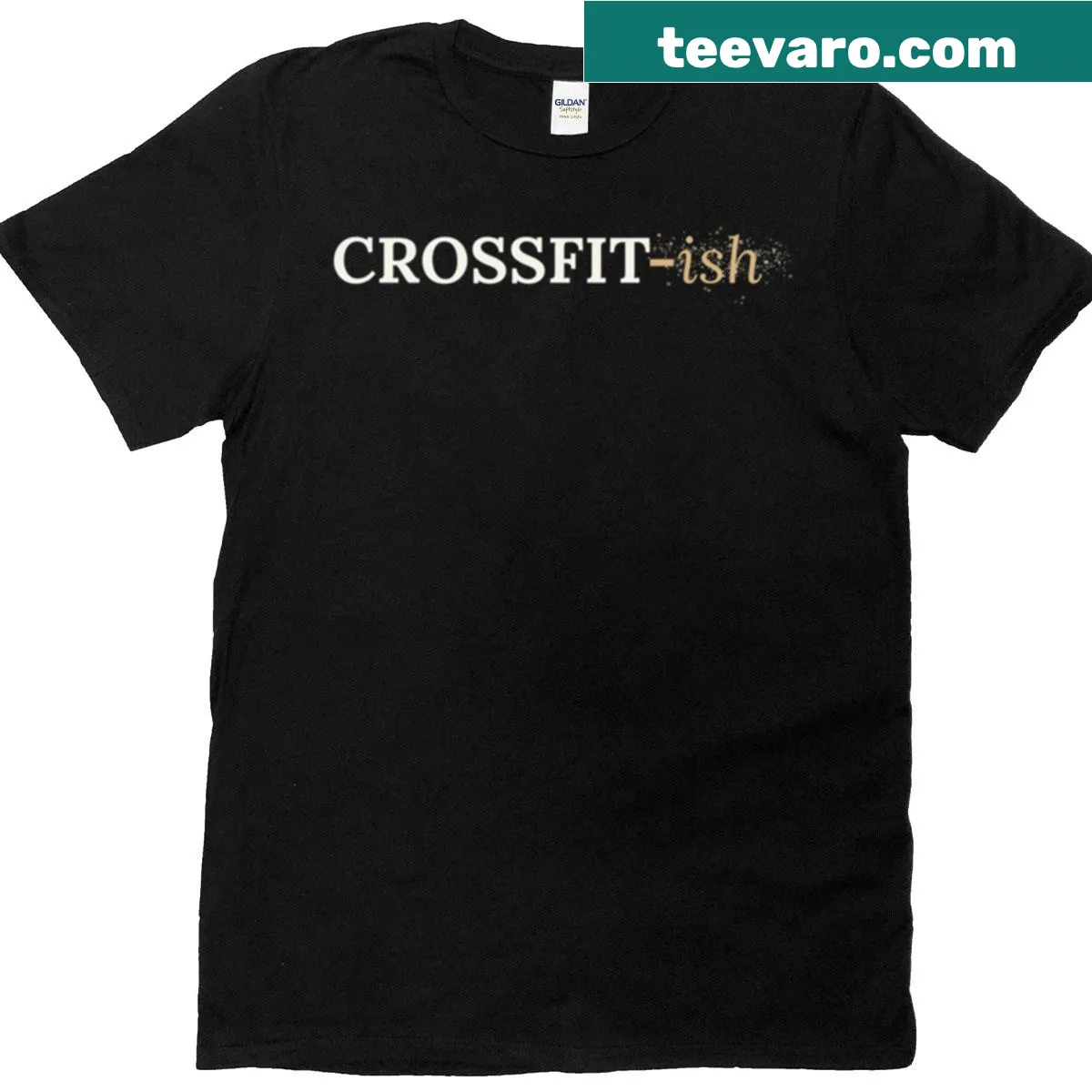 Funny gym T-shirt with Crossfit-ish graphic design — on a men's t-shirt