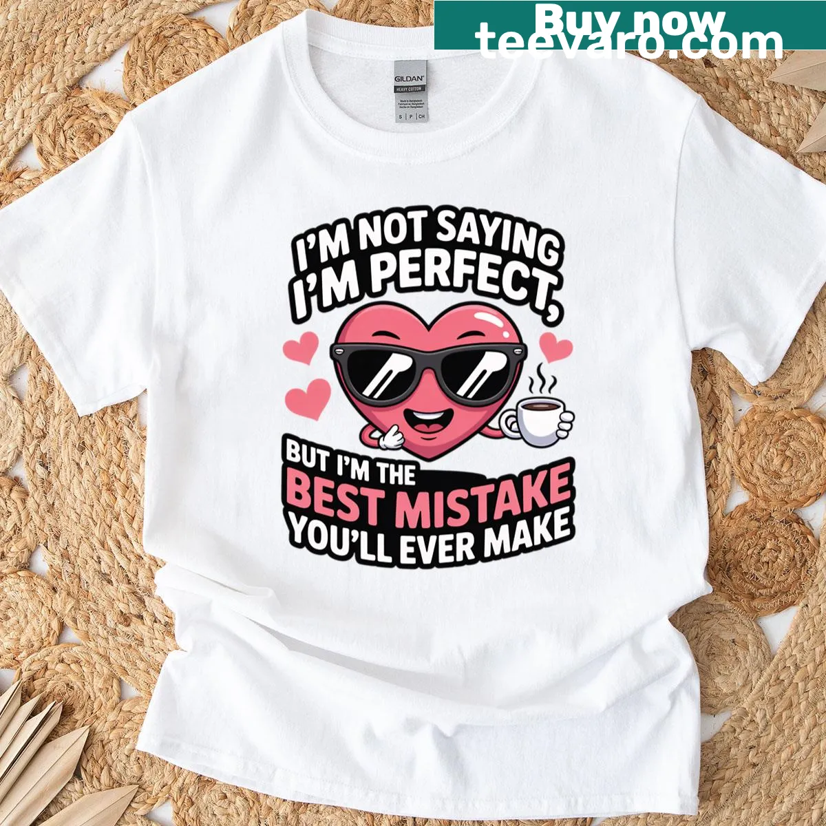 Funny romantic quote T-shirt saying I'm the best mistake you'll ever make. — on a men's t-shirt
