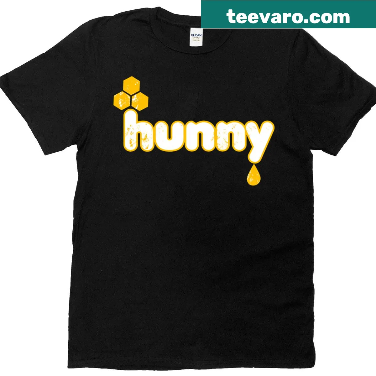 Funny Halloween T-shirt with dripping honey and a bee graphic. — on a men's t-shirt