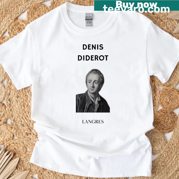 T-shirt featuring the name Denis Diderot and an encyclopedic theme