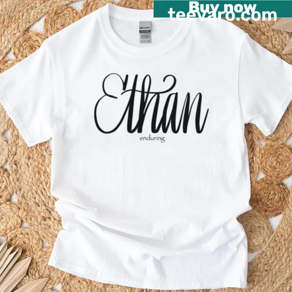 Meaningful t-shirt featuring the name Ethan in typographic design
