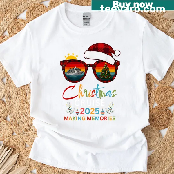 Festive T-shirt for a family Christmas cruise vacation in 2025.